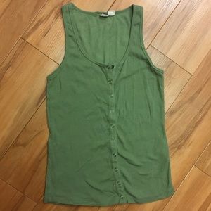 Green Button Down Tank Top